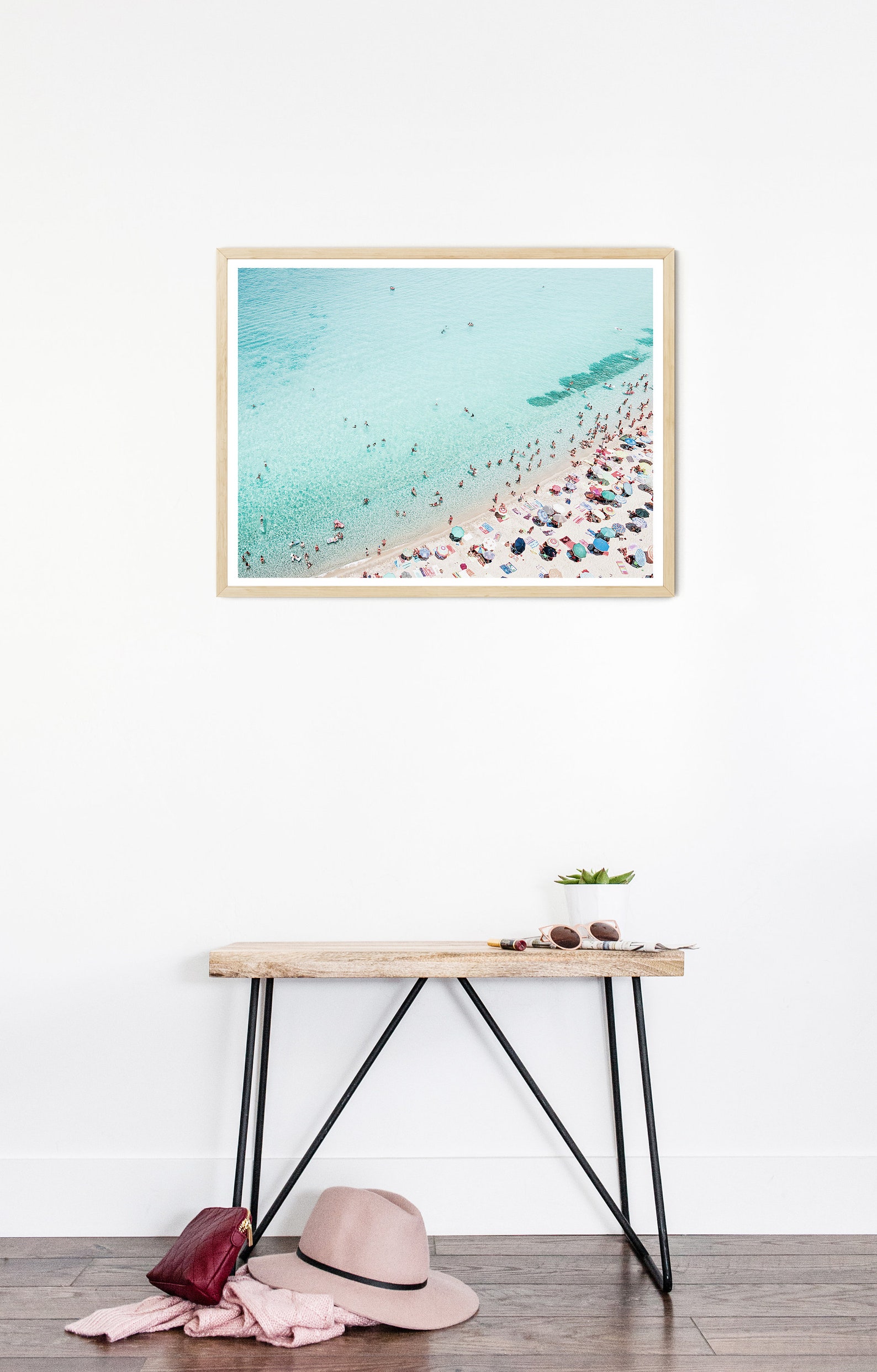People On The Beach FRAMED Poster Aerial Photography Framed | Etsy