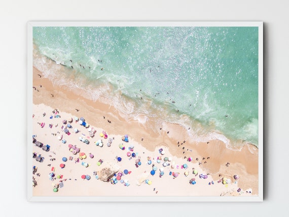 Pastel Beach Art Print Drone Photography Modern Aerial Beach