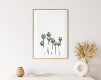 Neutral Minimalist Palm Tree Print: Coastal Photography, Framed Art