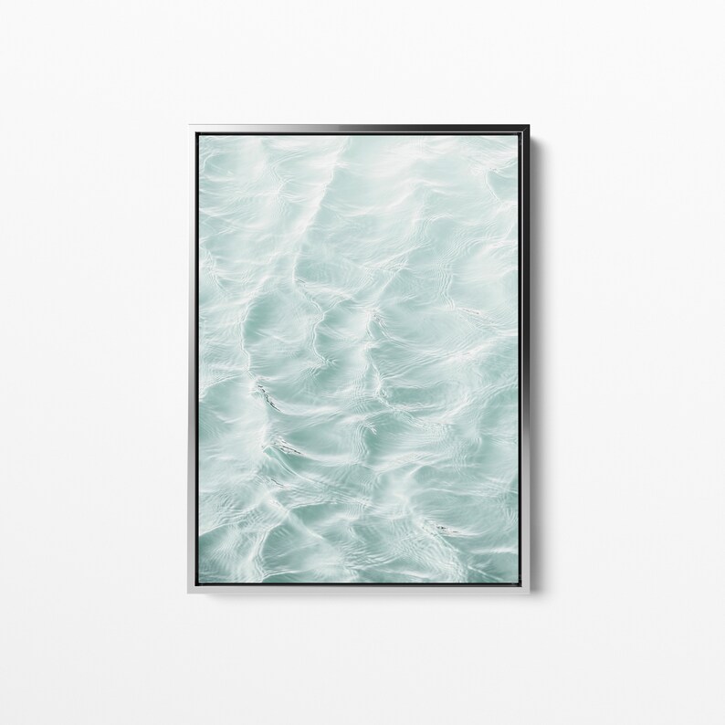 Framed Coastal Wall Art, Stretched Canvas Print, Ocean Art, Sea Wall Art, Beach Apartment Decor, Water Print, Canvas Wall Art Large, image 6