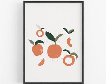 Orange Fruit Illustration, UNFRAMED