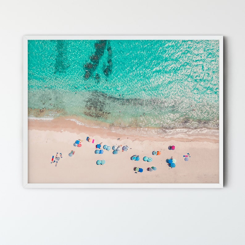 Aerial Beach Wall Art FRAMED Beach Prints Modern Beach Art Etsy