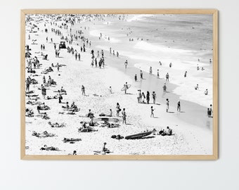 FRAMED Bondi Beach Wall Art, FRAMED Black and White Beach Prints, Modern Beach Art, Coastal Decor