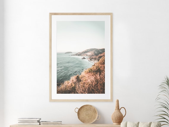 Pacific Coast Photography Print, California Print, Above Bed Decor, Modern Coastal Apartment Room Decor, Framed or No frame Prints