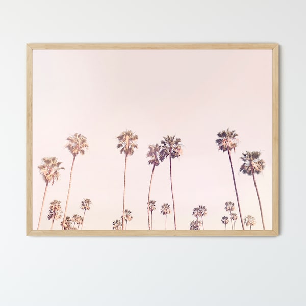 Pink Palm Tree Wall Art Etsy