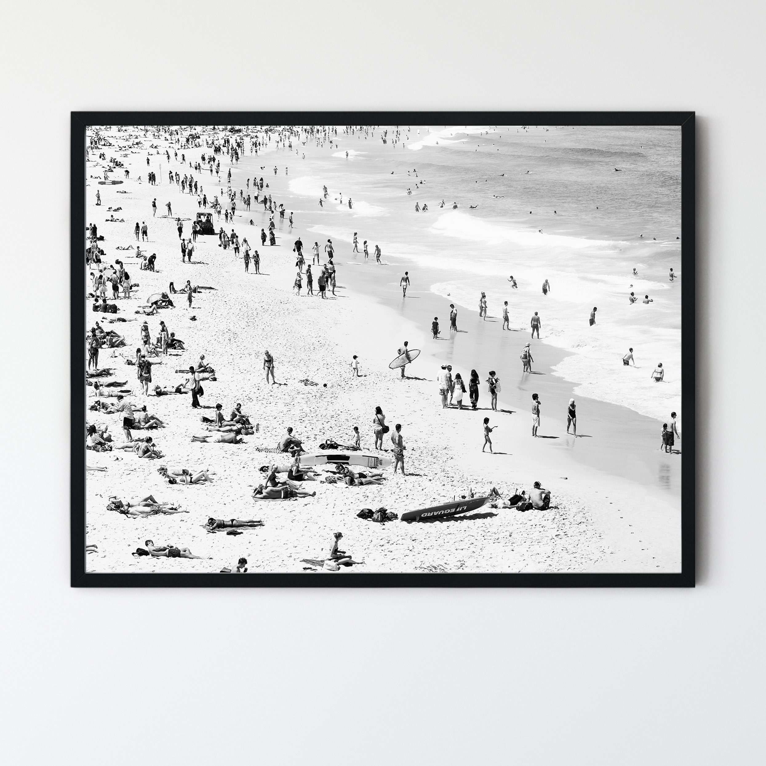FRAMED Bondi Beach Wall Art FRAMED Black and White Beach Etsy UK