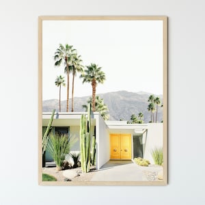 FRAMED Palm Springs Wall Art, Lemon Yellow Decor, California Wall Art, Modern Photography Prints, Palm Springs Door