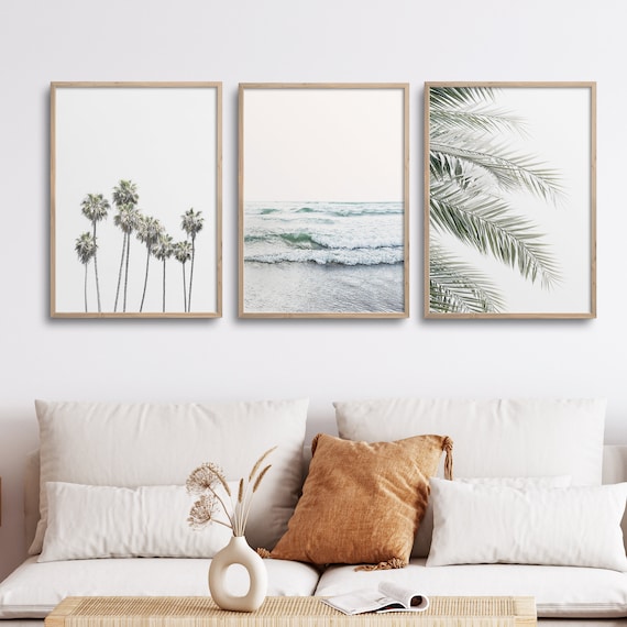 Beach Print Set, UNFRAMED ART, Minimalist Beach Art, Neutral Wall Art, Sea  Prints, Ocean Poster, Sea Waves, Blue and Beige, Palm Leaves - Etsy