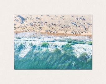 Aerial Beach, Santa Monica, Unframed wall art