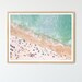 Pastel Beach FRAMED Wall Art, Modern Large Poster, Aerial Beach Photography Framed 