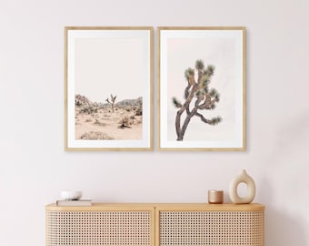 Joshua Tree-printset – Bohowoestijn muurkunst, moderne minimalistische fotografie, INGELIJSTE EN INGELIJSTE