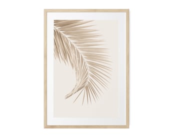 Neutral Beach Wall Art, Beige Palm Print, Neutral Prints, Coastal Home Decor, Minimalist Beach Print, Home decor prints, Unframed or Framed
