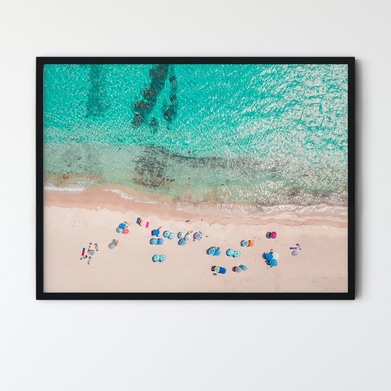 Aerial Beach Wall Art FRAMED Beach Prints Modern Beach Art Etsy