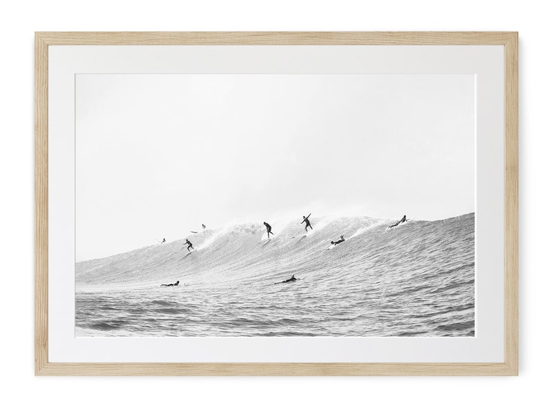 Surfing wall art for teenage boys, Black And White Photography, Monochrome Wall Art, Coastal Living, Surf Nursery Decor, Framed Unframed image 1