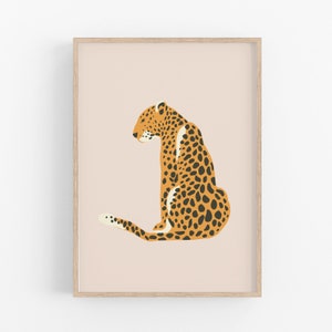 Leopard Illustration Graphic Art Print, UNFRAMED