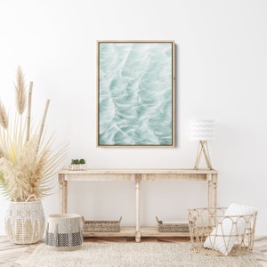 Framed Coastal Wall Art, Stretched Canvas Print, Ocean Art, Sea Wall Art, Beach Apartment Decor, Water Print, Canvas Wall Art Large, image 2