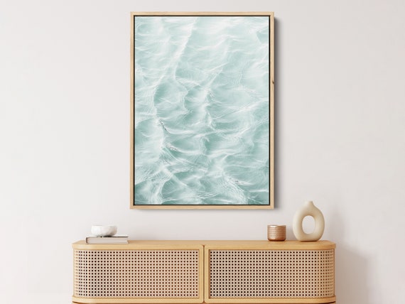 Framed Coastal Wall Art, Stretched Canvas Print, Ocean Art, Sea Wall Art,  Beach Apartment Decor,  Water Print, Canvas Wall Art Large,