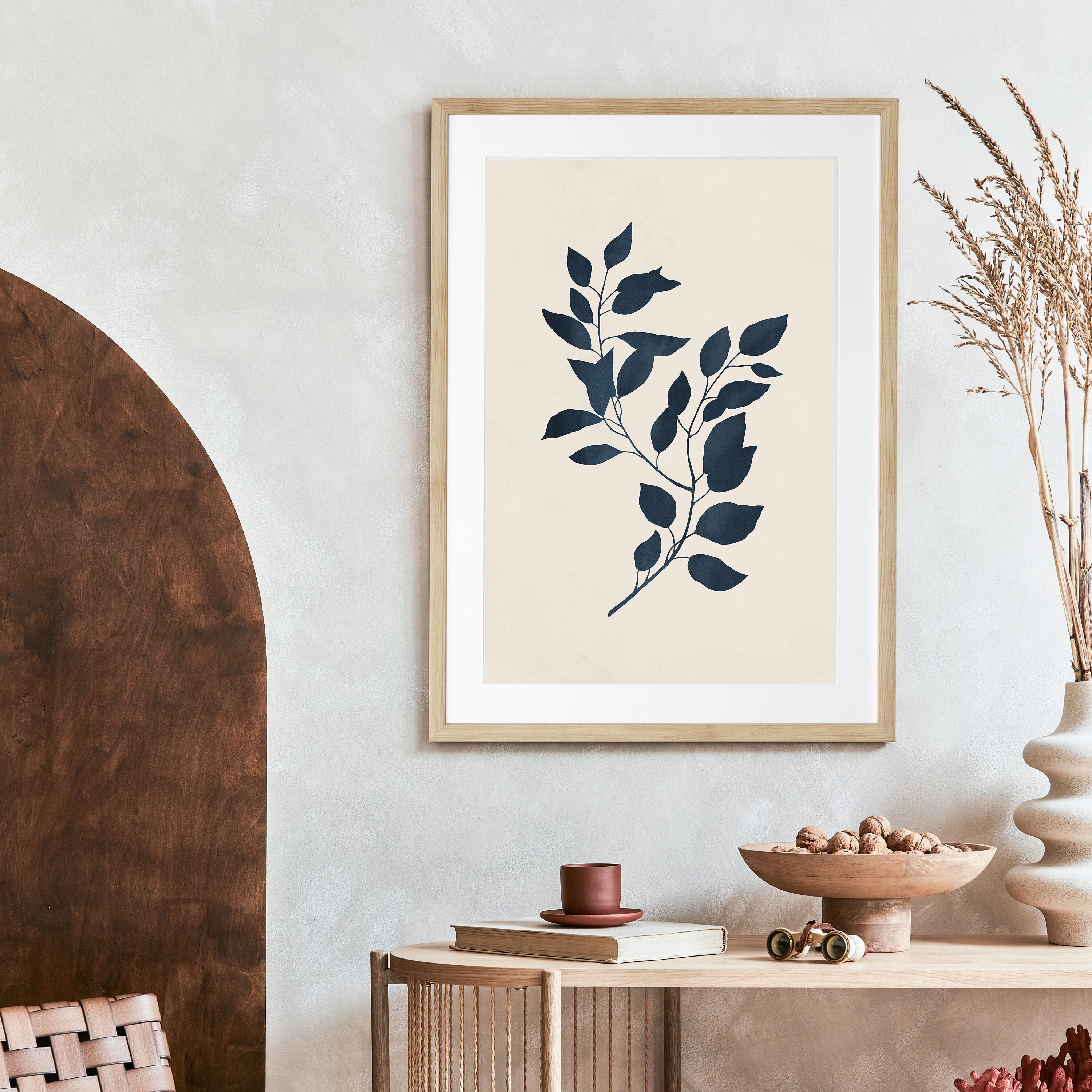 Botanical Abstract - Neutral Wall Art, Rustic, Single piece