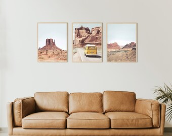 Framed SET of three Desert Prints, Arizona Decor, Southwestern Decor, Monument Valley, Grand Canyon