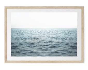 Ocean Horizon Art Print, Unframed Print, Calming Sea, Minimalist Coastal Decor, Lake House Decor, Blue Sea, Waves Print, Giclee Print