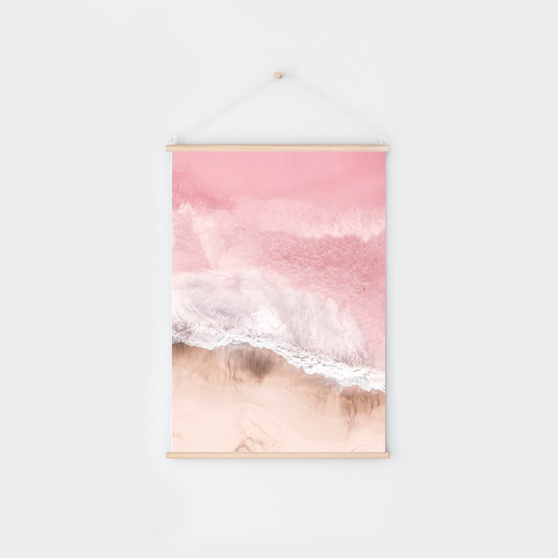 Luchtfoto roze oceaanzicht, ingelijste muurkunst afbeelding 5