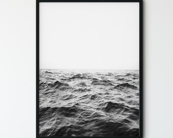 RAHMEN Schwarz Weiß Meereswellen Fotografie