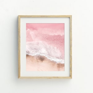 Luchtfoto roze oceaanzicht, ingelijste muurkunst afbeelding 6