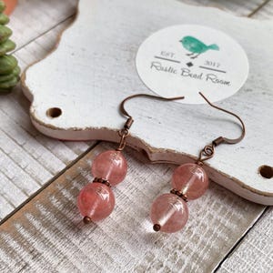 Pink beaded earrings, bridal earrings, pink jewelry, dangle earrings, boho earrings