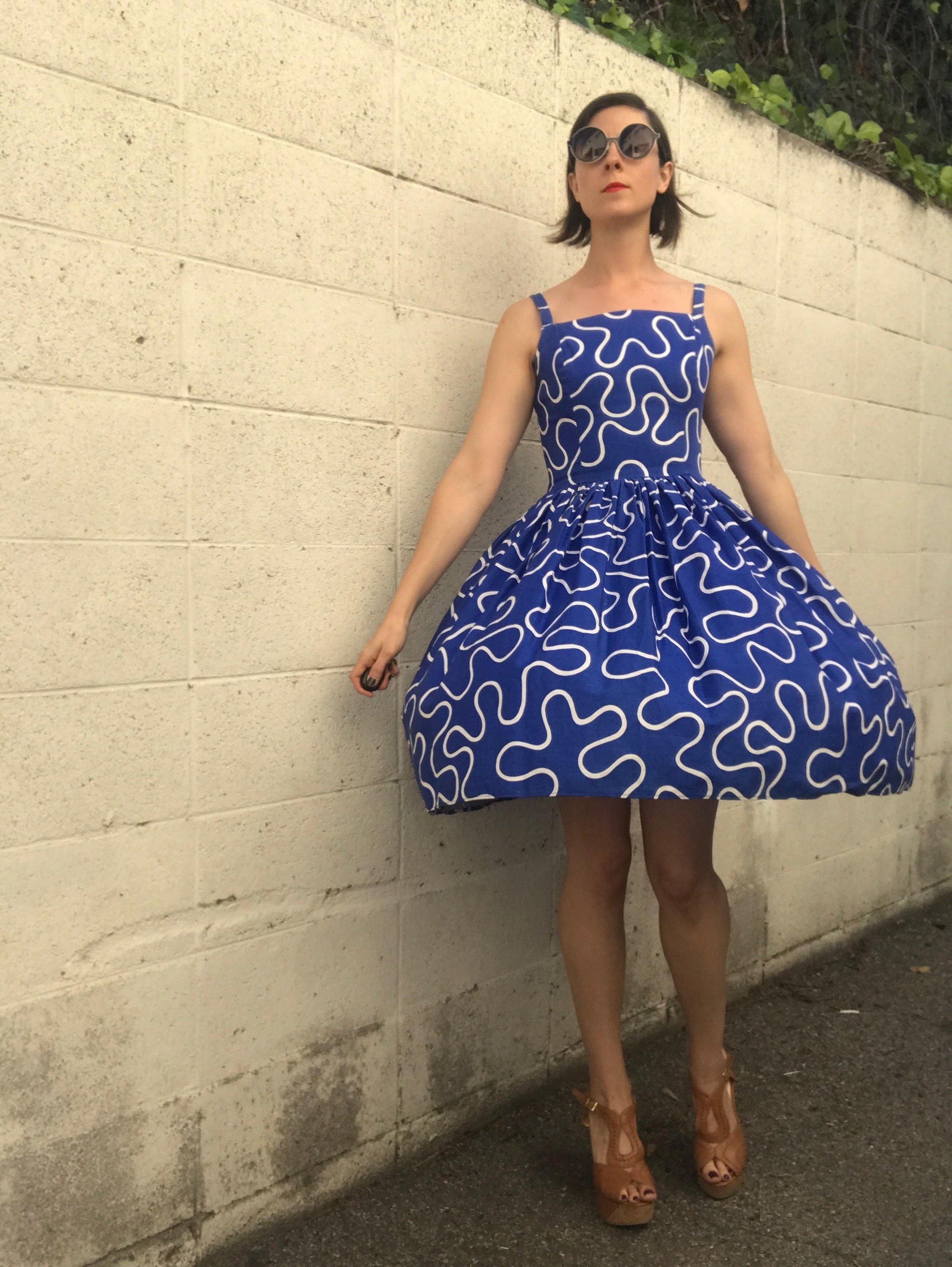 cobalt blue summer dress