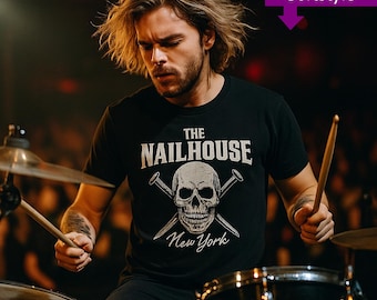 Camiseta de heavy metal / Sala de conciertos de Nueva York / Camiseta de banda de rock gótico / Ropa urbana alternativa oscura / Camiseta unisex de estilo suave / Ropa de banda de rock