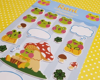 Rani Puffy Sticker Sheet | Froggy Puffy Sticker | 3D Sticker | Planner, journal decoration | Kittygorian