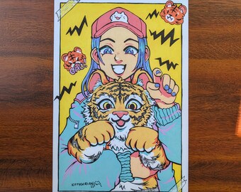 Ready to Pounce! (Tiger Queen) || 11" x 17" Print || Original Character Art