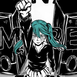 Hatsune Miku &quot;Rolling Girl&quot; print | 11&quot; x 17&quot; (28 x 43 cm, A3) fanart print
