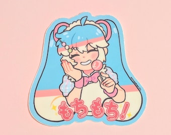 Mochi Mochi~ // Pegatina de vinilo de 3 pulgadas de Hatsune Miku // Resistente al agua y apta para lavavajillas