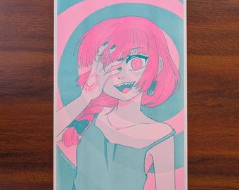 Happiness Spiral! || Bocchi the Rock! || 11"x17" Risograph Print || Riso || Art print