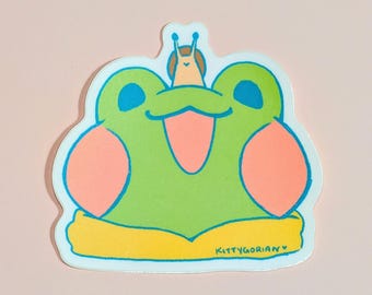 Rani the Froggie: Rani and Caro | Kittygorian Original | 3 inch Vinyl Sticker