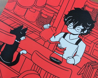 P5 Cozy Café | XL Gaming Desk Mat