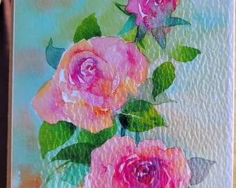 Giclee Prints of Art Original Watercolour Roses, Fine Art Print, Wall Art Home Office Decor.