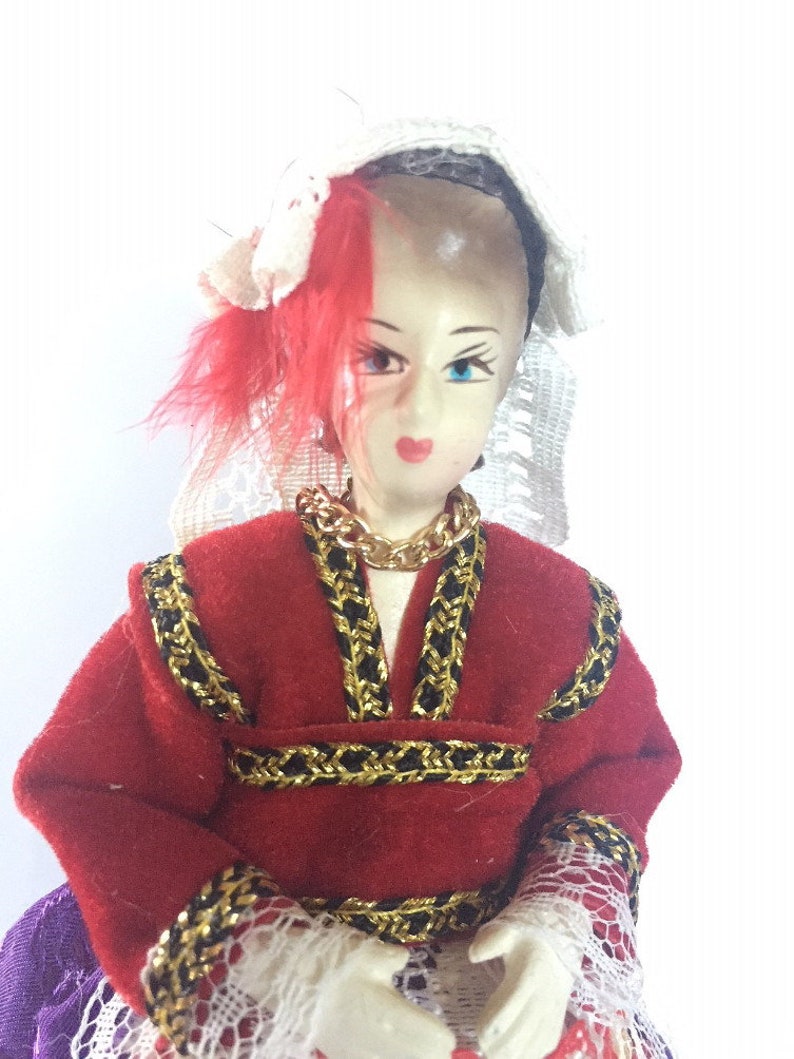 Porcelain Doll  Greek traditional Corfu costume doll  hand image 2