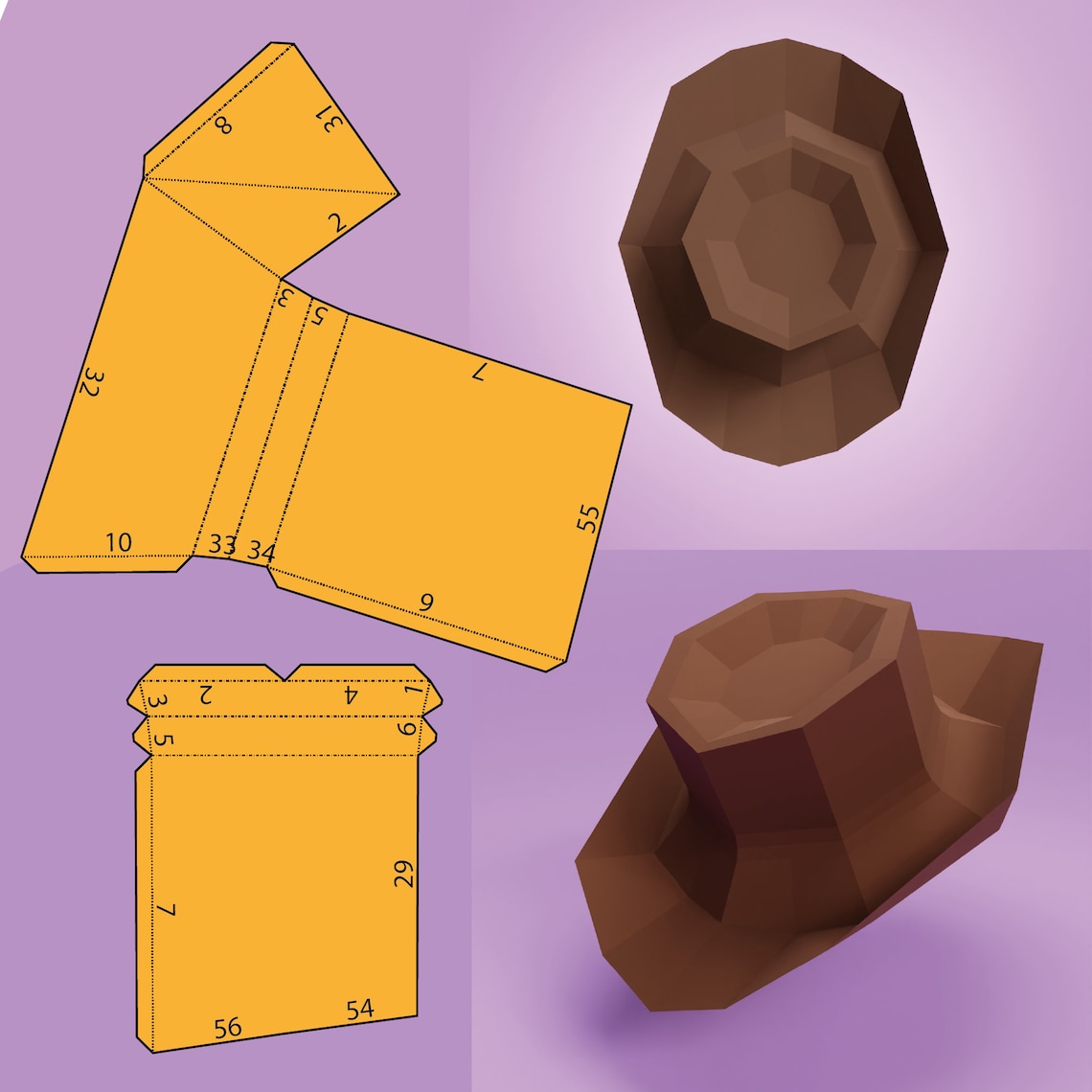 DIY Papercraft Hat, Pre-cut Kit,party Hat,cowboy Hat,paper Hat, DIY ...