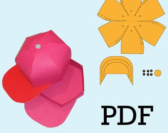 Baseball Cap Box Template: DIY Favor Box SVG, Cricut/Silhouette (PDF)