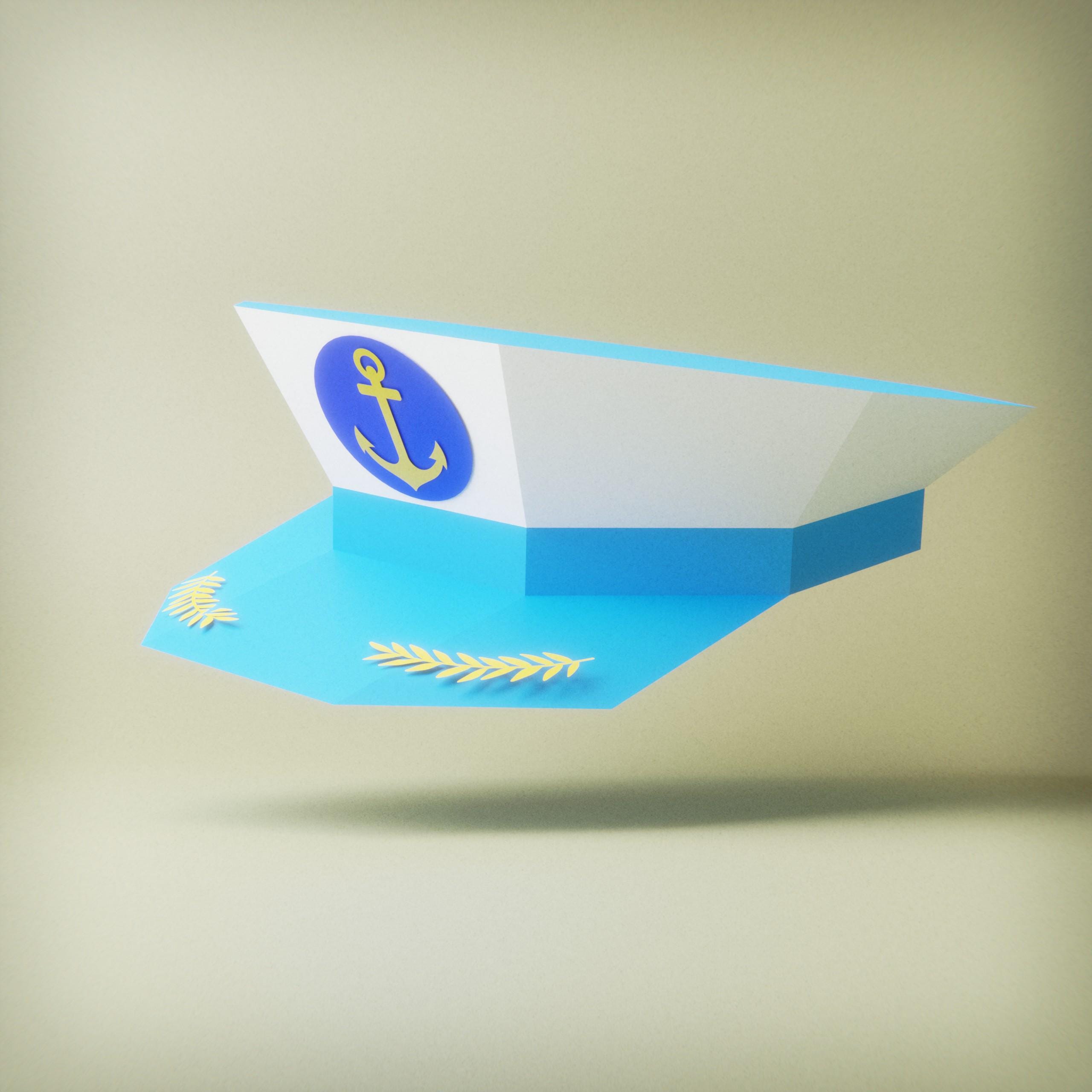 Captain's Hat Cap SVG for Cricut Cut Files, Papercraft 3D Creative PDF ...