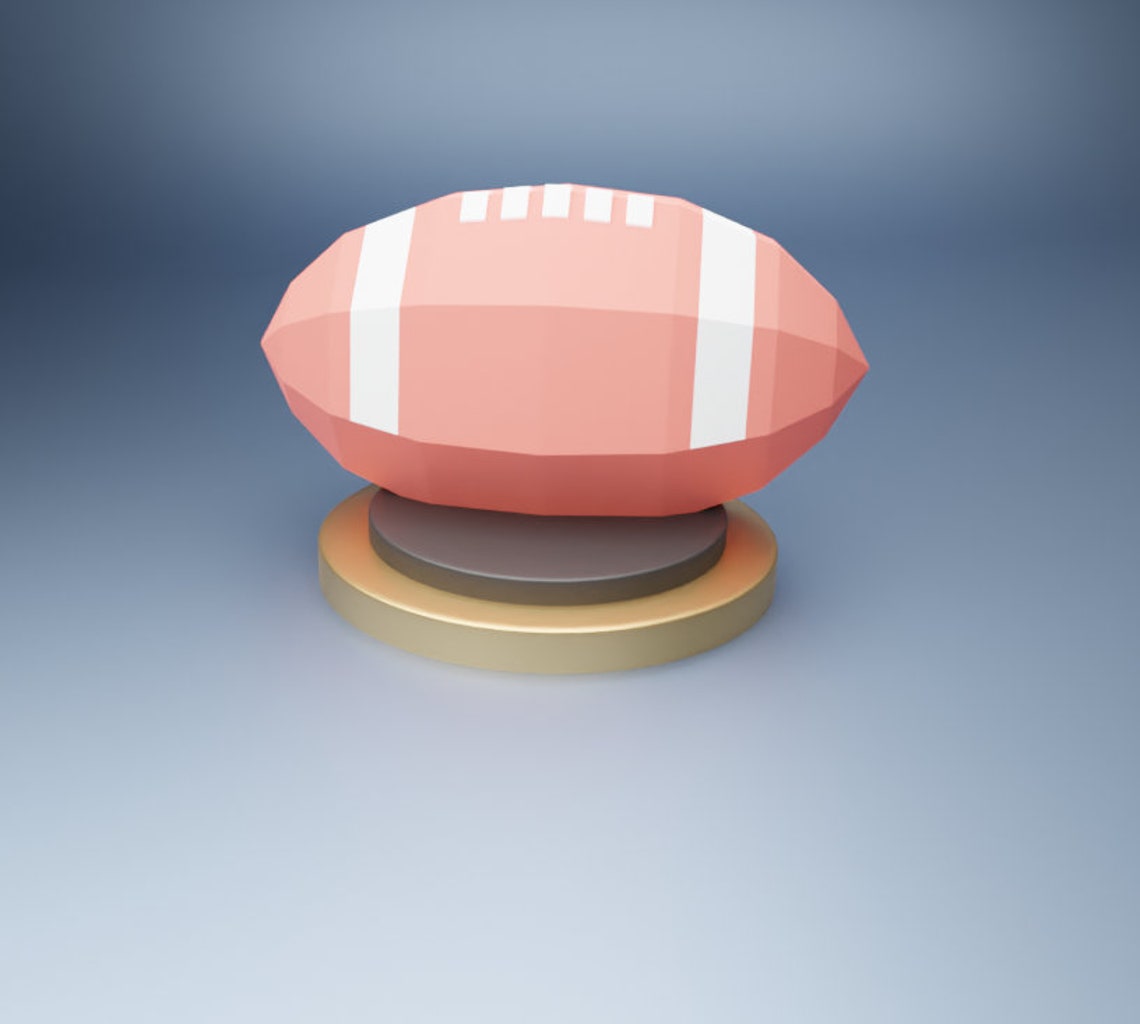 DIY Rugby Ball SVG I Printable Low Poly Craft American Football Print and Fold Paper Ball ...