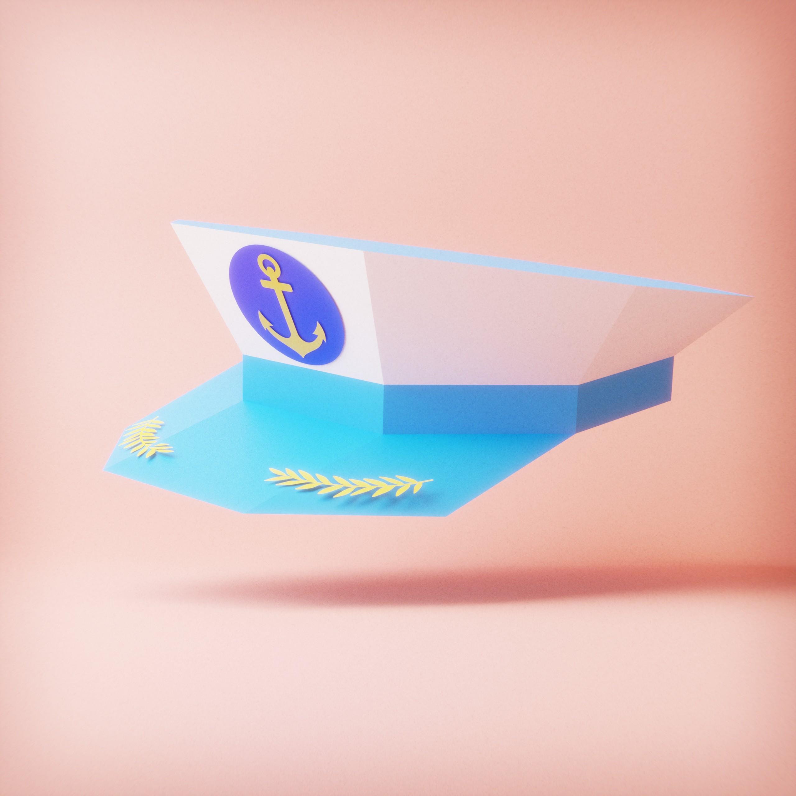 Captain's Hat Cap SVG for Cricut Cut Files, Papercraft 3D Creative PDF ...