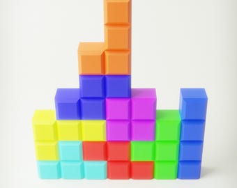 3D Puzzle Blocks Papercraft Pattern – SVG, PDF, DXF, Studio3 Files by DiyPapersCraft | Fun Geometric DiY Paper Craft Model