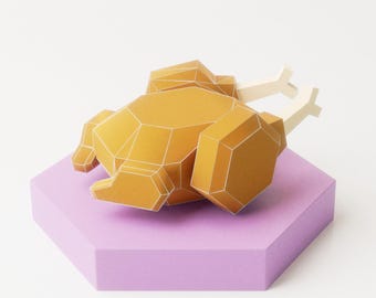 Roast Turkey 3D Papercraft Model - PDF art - DIY pattern - Printable  pdf template Studio3 for silhouette Template SVG  Die cut template