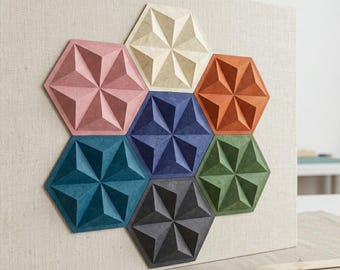 3D Hexagon SVG Papercraft Template, Geometric Honeycomb Wall Art Cut File for Cricut ScanNCut, Studio3 Modular Low Poly Pattern PDF