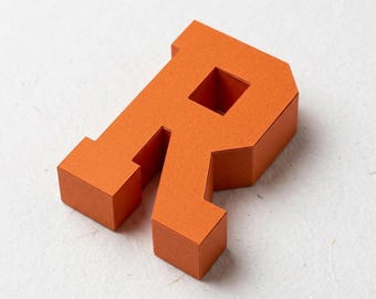 3D Letter R Papercraft Template, Low Poly Alphabet SVG for Cricut ScanNCut, DIY Geometric Paper Monogram Decor, Digital Studio3 Craft File