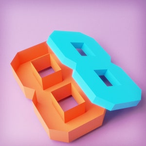 Pudełko z numerami 3D na prezent od 0 do 9, pliki do wycinania linii dla maszyny Cricut, szablon wycinania, numery SVG dla PaperCraft, plik PDF do ręcznego wycinania