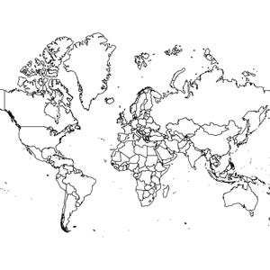 Contornos de Mapas de Países do Mundo | PDF, SVG, DXF, PNG | Arquivos de Corte Digital | Cricut e Silhouette Studio, Artesanato em Papel e Decoração de Parede para Viagem